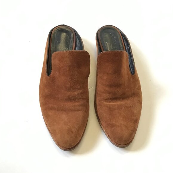 Robert Clergerie Paris Alicel Slides Mules Loafers Womens 38 8 Brown Suede Shoes - Picture 4 of 10